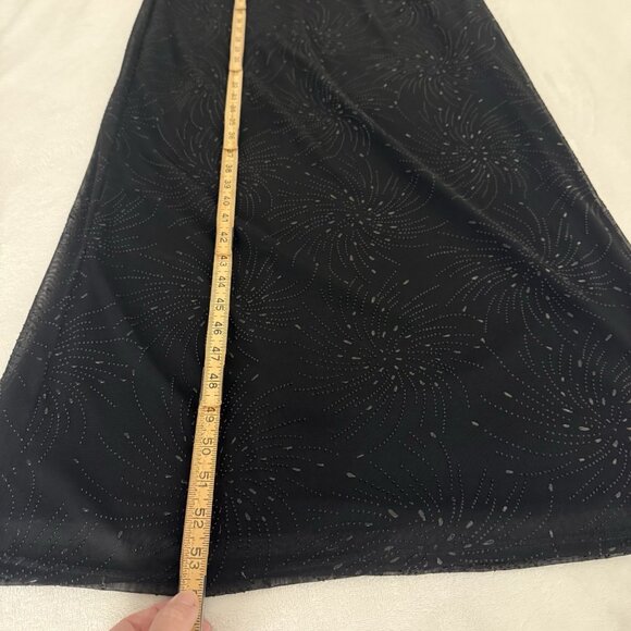 Womens Dark Mesh Overlay Starburst Pattern Maxi Dress Size 8 Whimsigoth Witchy - Picture 6 of 9